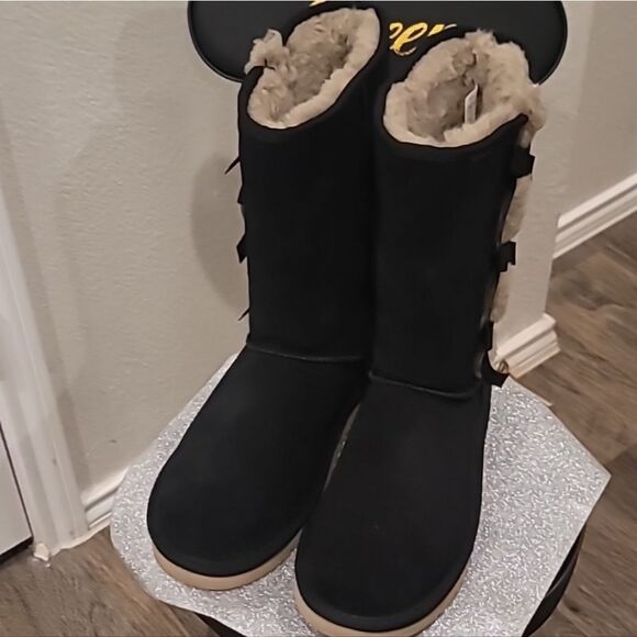 Koolaburra By Ugg Victoria Tall Boots- Black - Picture 11 of 12